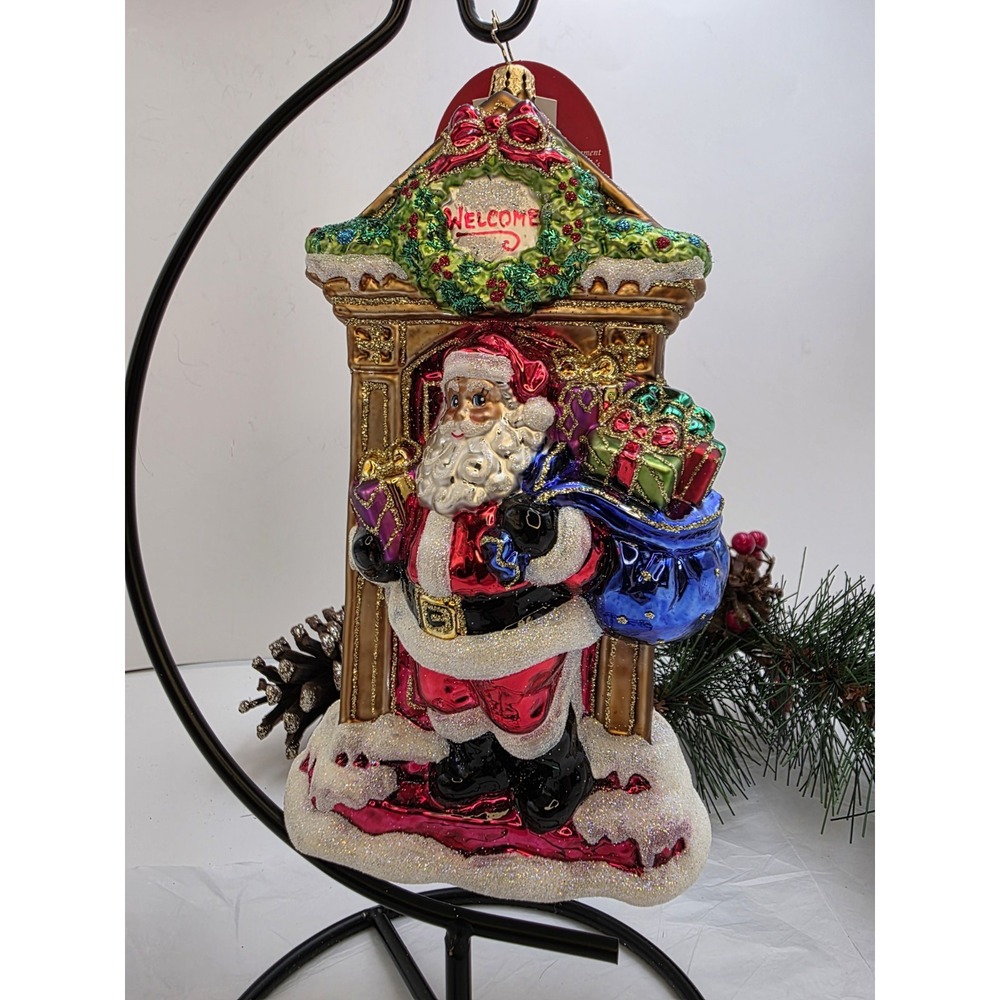 Christopher Radko Knock Knock Nick 1017902 Santa Door Christmas Ornament 7.5"